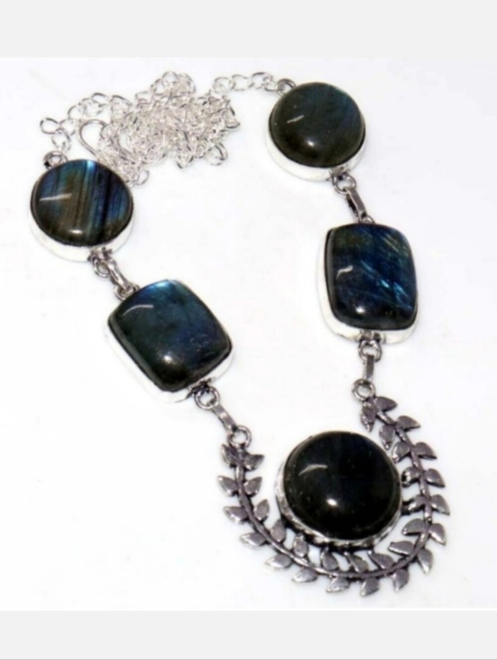Labradorite Gemstone Jewelry 925 Sterling Silver Handmade Necklace